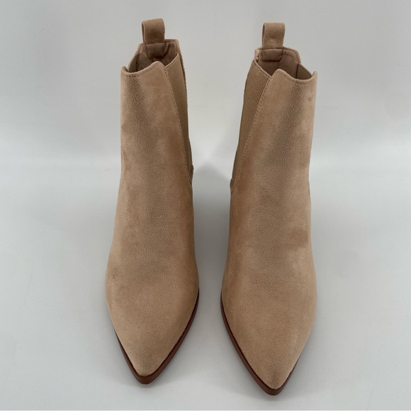 NEW Dream Pairs Pointed Toe Chelsea Ankle Boots Nude Suede 9 - Picture 5 of 14